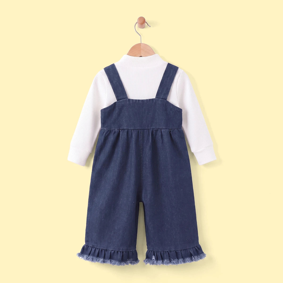 Girls Pullover with Denim Dungaree Set Sets