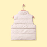 Boys Off White Sleeveless Quilted Puffer Jacket Coats & Jackets