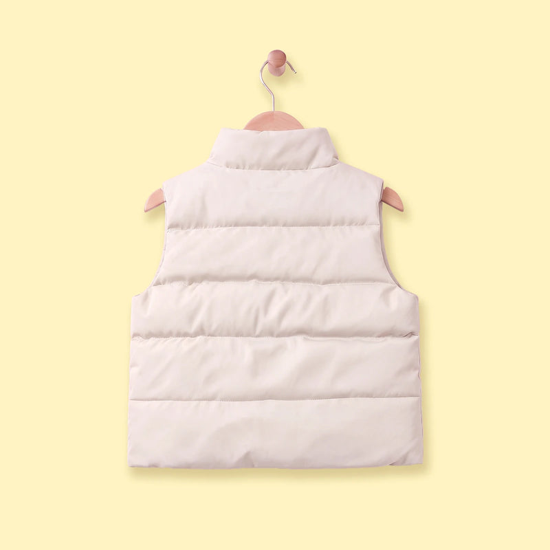 Boys Off White Sleeveless Quilted Puffer Jacket Coats & Jackets