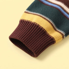 Boys Multicolour Striped Long Sleeve Polo Sweater Sweaters & Cardigans