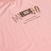 Boys Peach Typographic Printed T-Shirt With Cargo Shorts Sets Sets