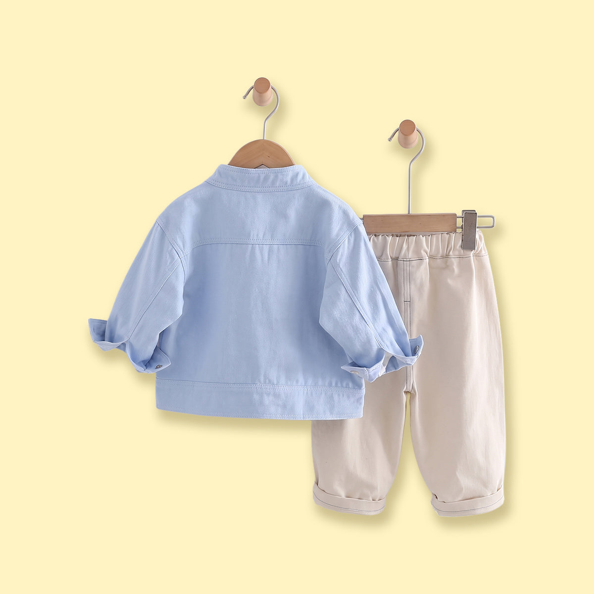 Boys Light Blue Zip-up Jacket & Pants With T-Shirt Sets Sets
