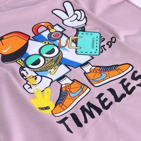 Boys Light Pink Graphic Short Sleeve T-Shirt With Elasticated Cargo Shorts Sets Sets