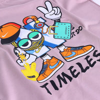 Boys Light Pink Graphic Short Sleeve T-Shirt With Elasticated Cargo Shorts Sets Sets
