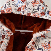 Girls Multicolour Floral Print Hooded Jacket Coats & Jackets