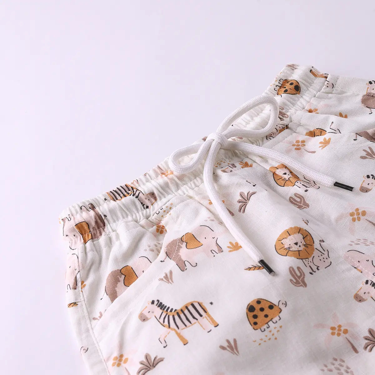 Boys Multicolor Animal Printed Shirt With Printed T-Shirt and Shorts Sets Sets