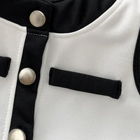 Girls White Colorblocked Button Down Top With Pants Sets 2 pc. Sets