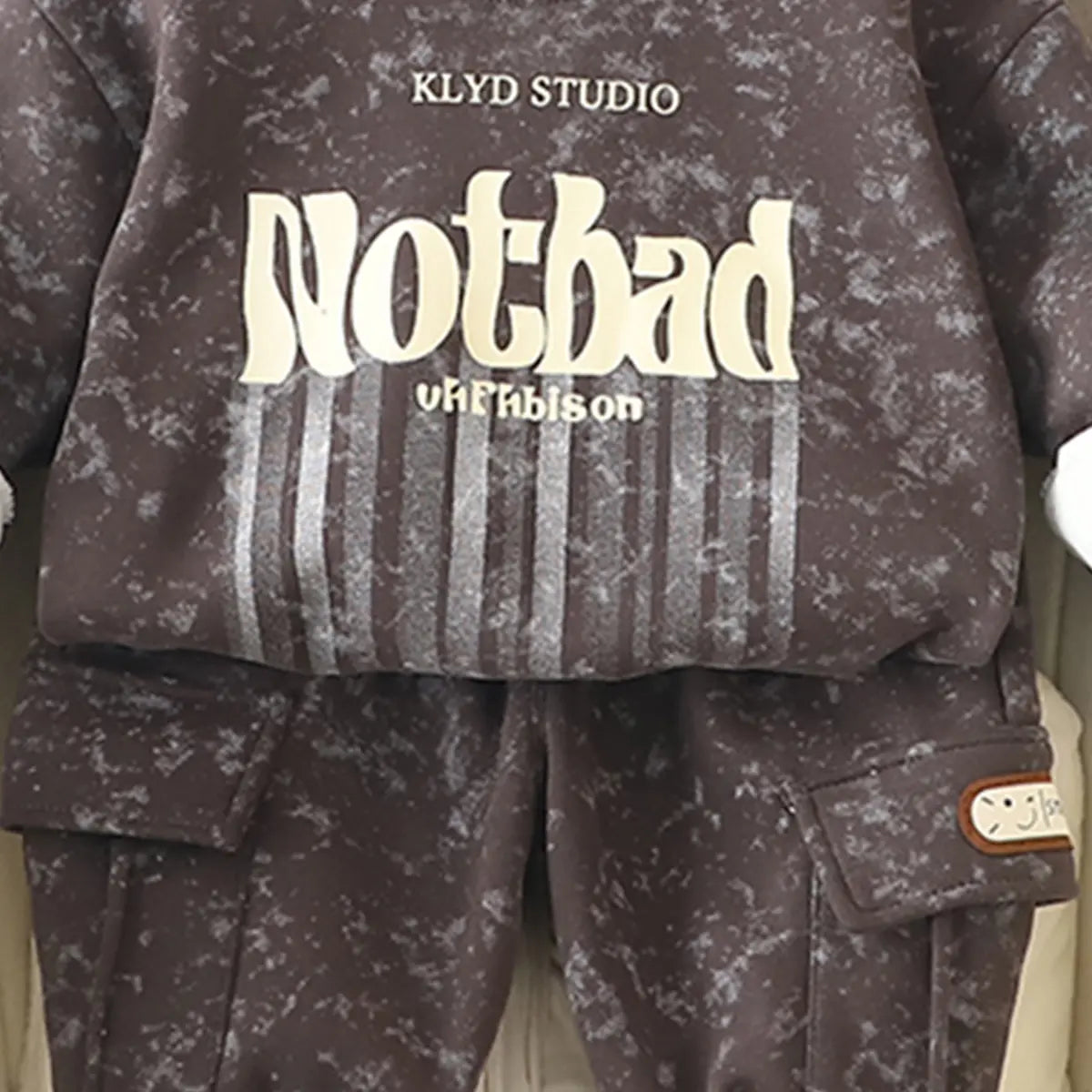 Boys Grey Typographic Regular Sweatshirt With Pants Sets 2 pc. Sets