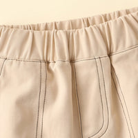 Boys Beige Embroidered Jogger Pants