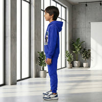 Boys Dark Blue K-Pop Fever Graphics Hoodie With Jogger Co-ord Sets Sets