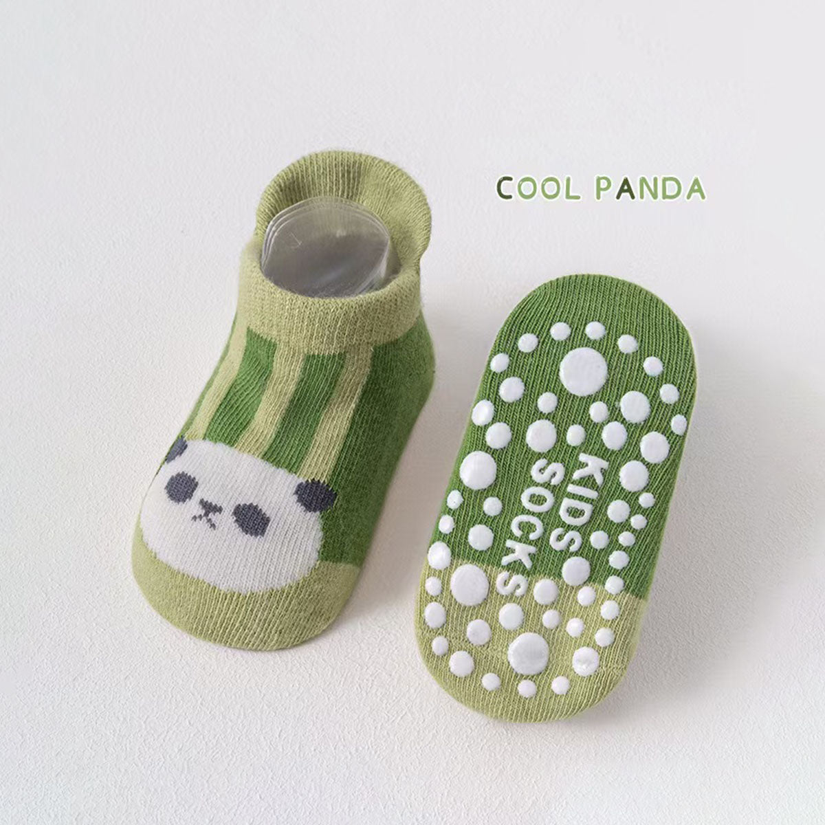 Baby Green Cute Cartoon Printed Non-Slip Floor Socks Trending Accessories Green 0-1 Y