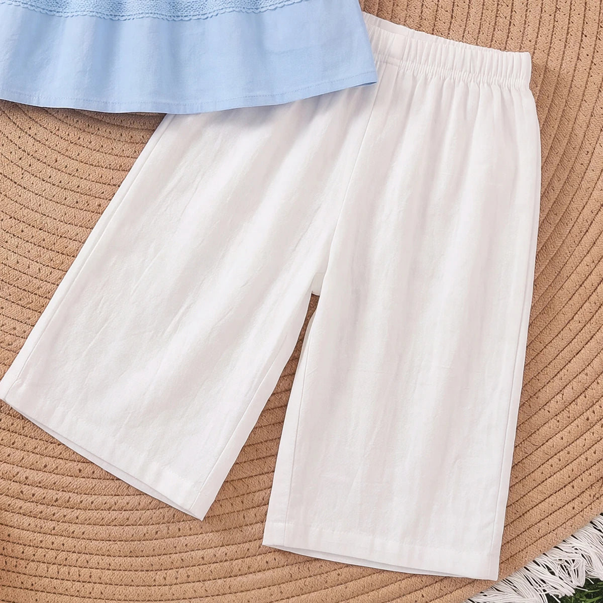 Girls Blue Flutter Sleeve Top With Pants Sets 2 pc. Sets