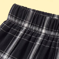 Girls Black Checked Flared Skirt Skirts