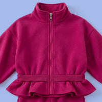 Girls Fuchsia Long Sleeve Jacket With Pants Sets 2 pc. Sets