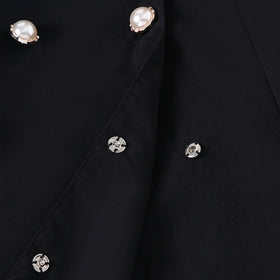 Girls Black and White Puff Sleeves Formal Blazer Dress Casual Dresses