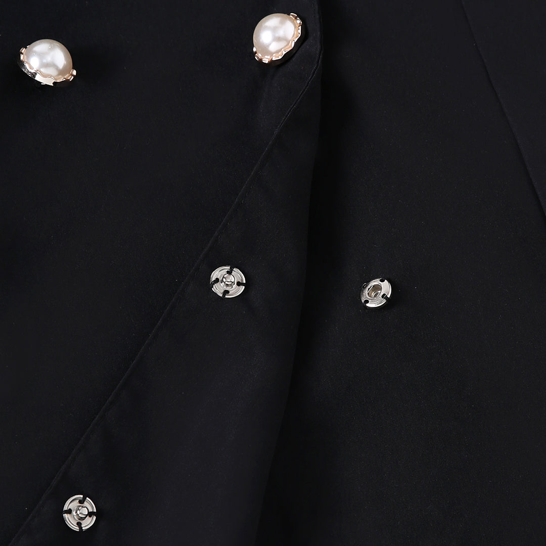 Girls Black and White Puff Sleeves Formal Blazer Dress Casual Dresses