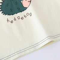 Boys Beige Hedgehog Graphic Printed Short Sleeve T-Shirt With Shorts Sets 2 pc. Sets
