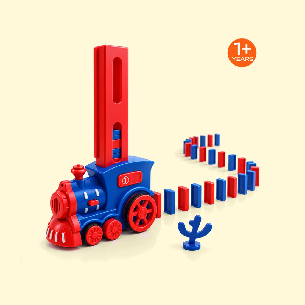 Automatic Domino Train Building Toy with 40 Tiles Trending Accessories Red Onesize