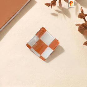 Pack of 4 Pcs Girls Orange Checked Motif Claw Clips Clips