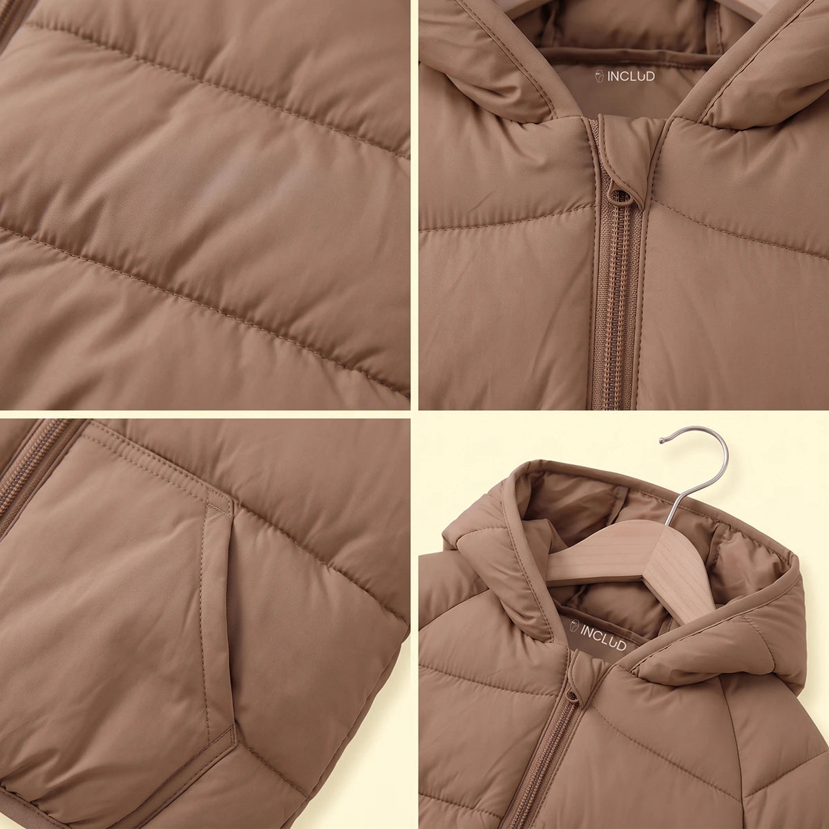 Boys Brown Hooded Quilted Puffer Jacket Coats & Jackets