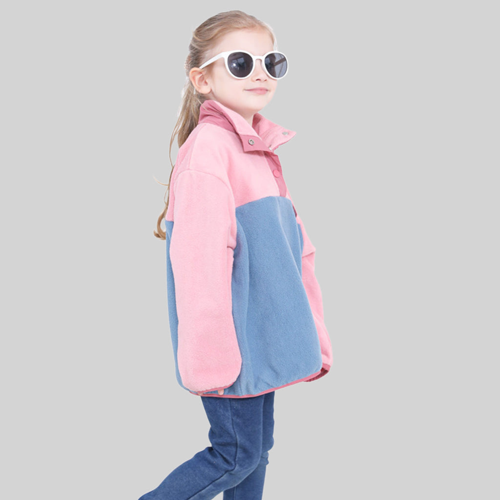 Girls Pink Solid Pullover Sweatshirt Sweatshirts & Hoodies