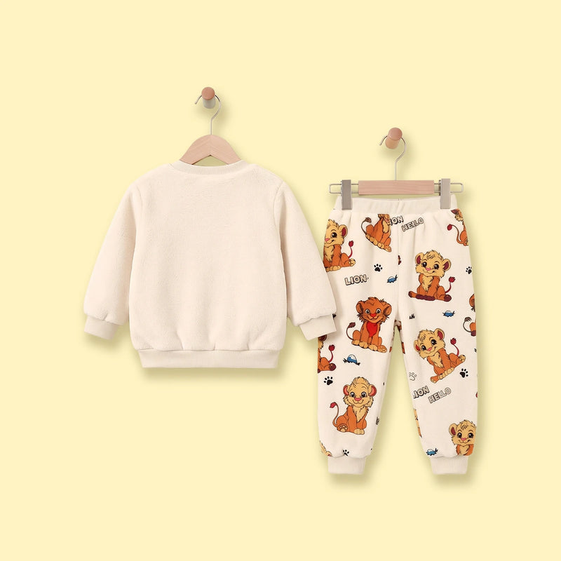 Boys Apricot Tiger Printed Sweatshirt & Joggers Co-ord Sets Sets