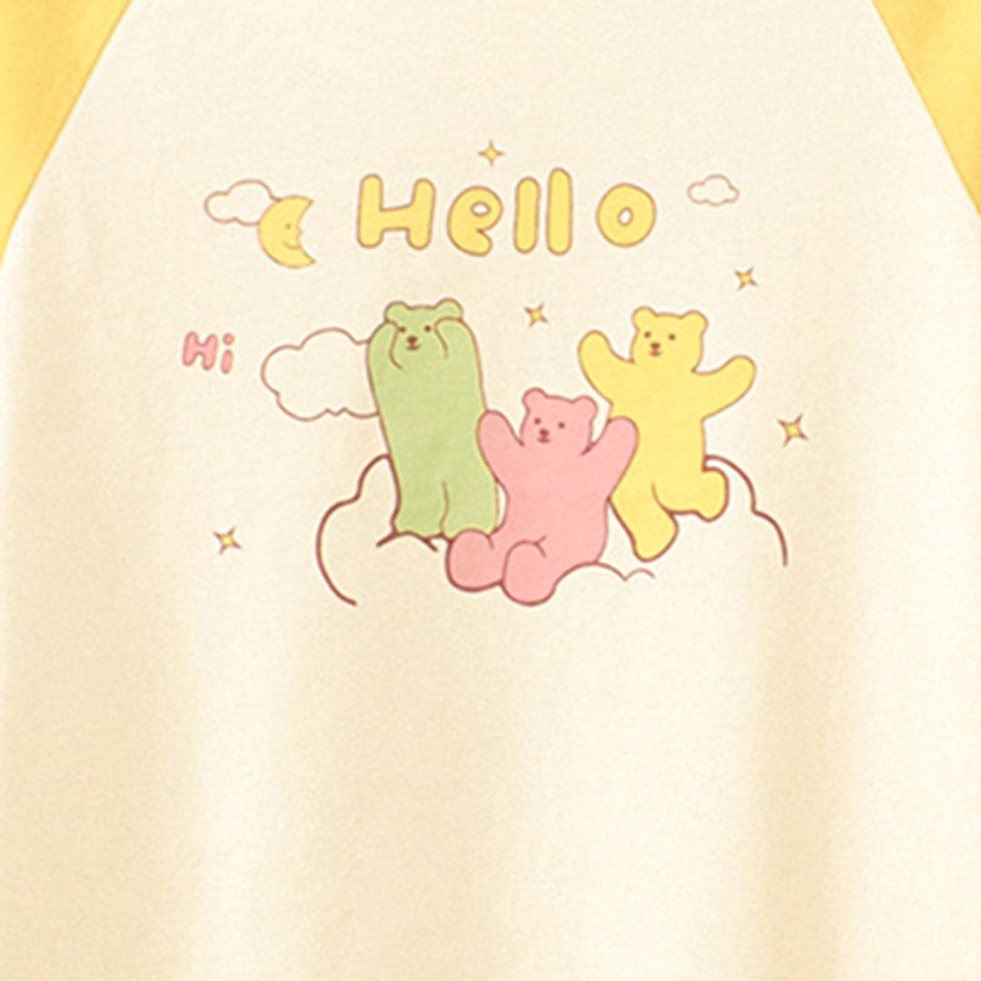 Girls Printed Raglan Sleeves T-shirt Tshirts   