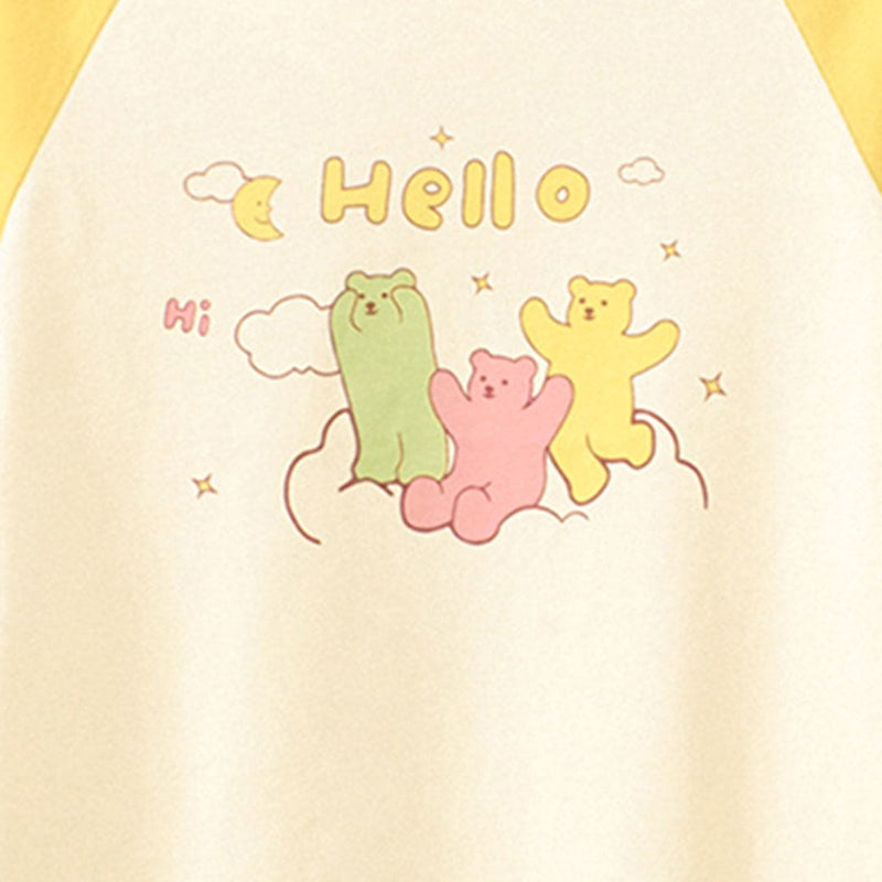 Girls Printed Raglan Sleeves T-shirt Tshirts   