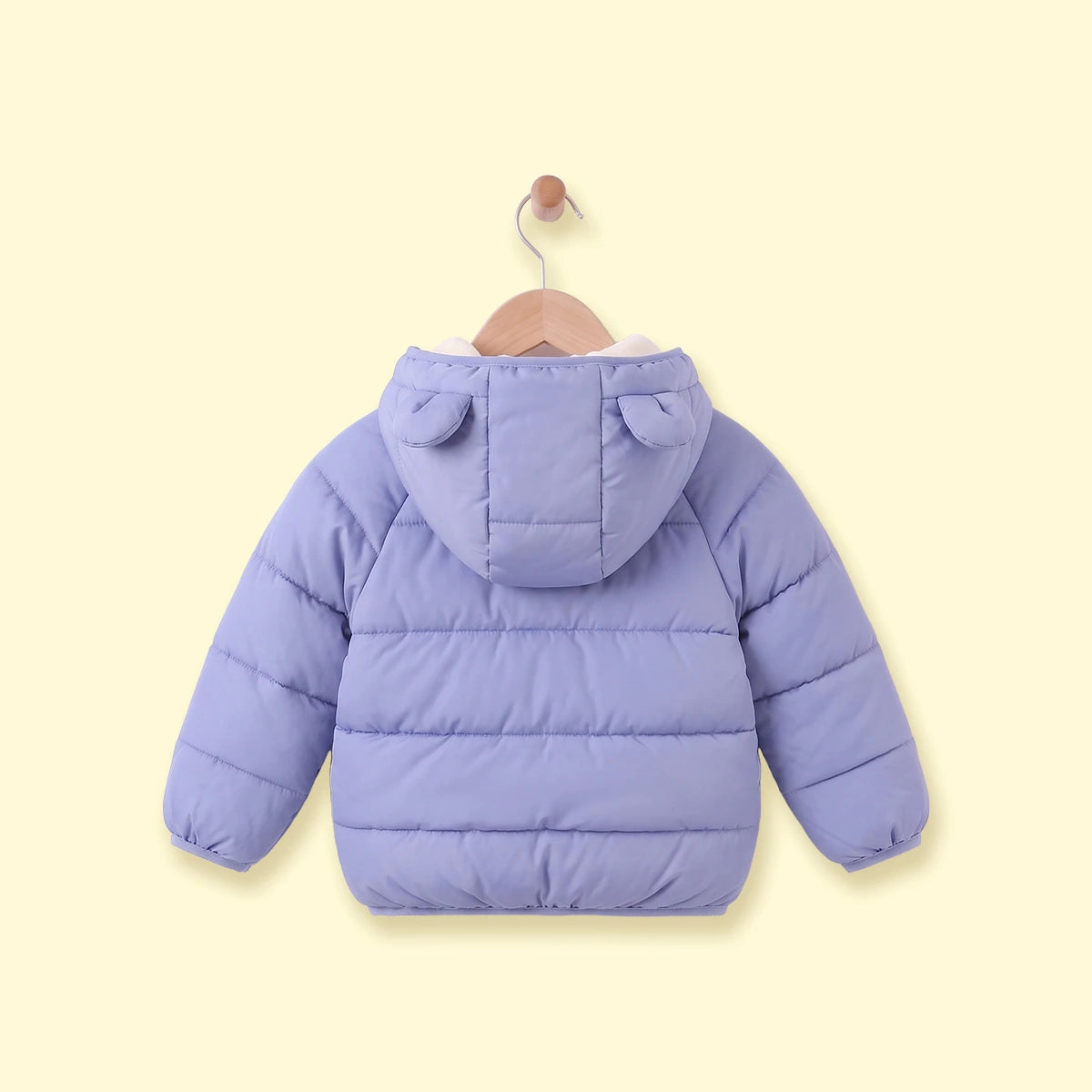 Boys Blue Bear Ear On Hood Quilted Zip-up Jacket Coats & Jackets