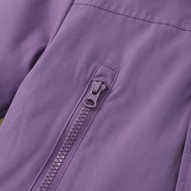 Girls Purple Long Sleeve Hooded Zip-up Jacket Coats & Jackets
