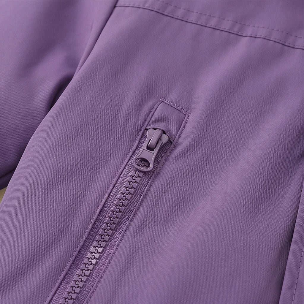 Girls Purple Long Sleeve Hooded Zip-up Jacket Coats & Jackets
