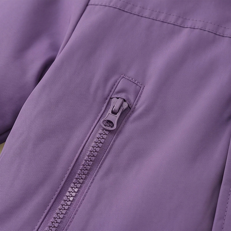 Girls Purple Long Sleeve Hooded Zip-up Jacket Coats & Jackets