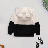 Girls Apricot Solid Poly Fleece Hooded Sweatshirt Sweatshirts & Hoodies