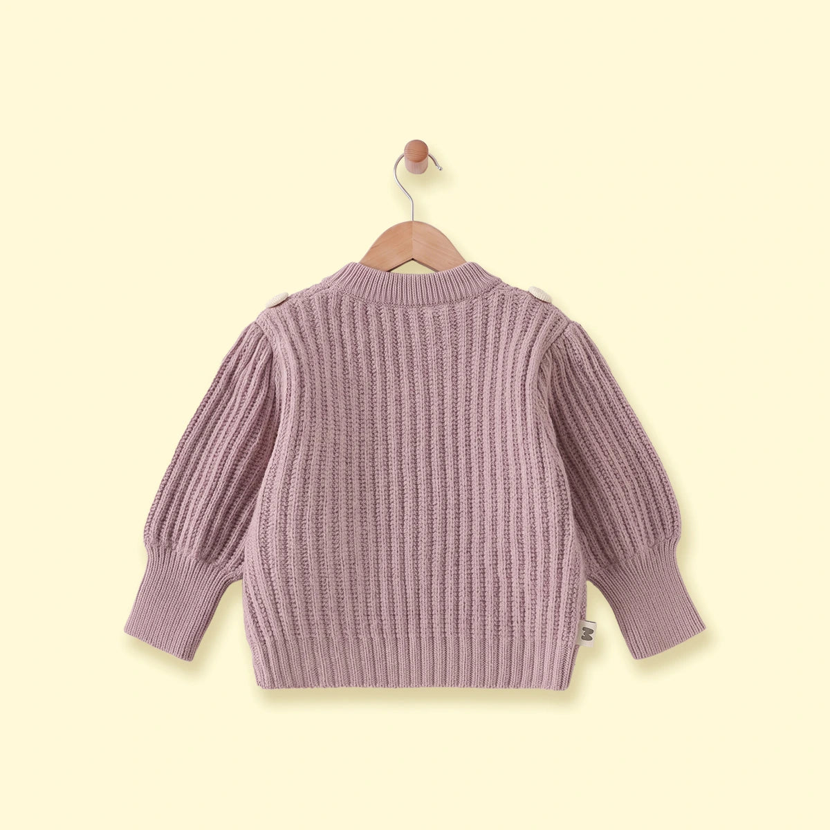 Girls Mauve Bow Applique Long Sleeve Sweater Sweaters & Cardigans