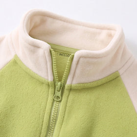 Boys Lime Green Colorblocked Long Sleeve Jacket Coats & Jackets