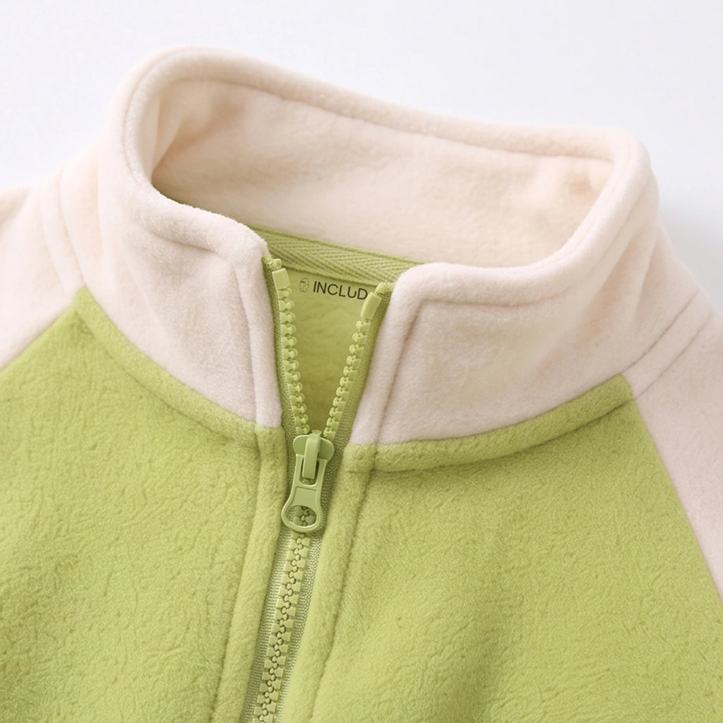 Boys Lime Green Colorblocked Long Sleeve Jacket Coats & Jackets