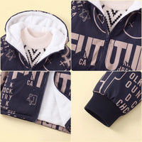 Boys Printed Hooded Fleece Jacket Coats & Jackets