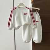 Girls Light Grey Graphics Printed Sweatshirt With Jogger Sets