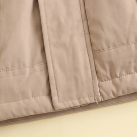 Boys Light Brown Hooded Zip-up Jacket Coats & Jackets