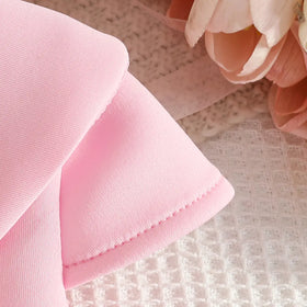 Girls Pink Cap Sleeves A-line Dress With Ruffled Hem Party Dresses