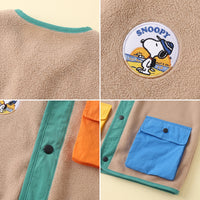 Boys Light Brown Colorblocked Sleeveless Jacket Coats & Jackets