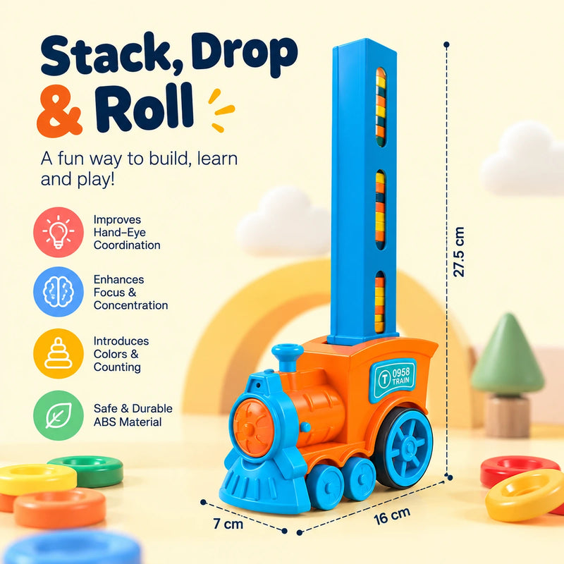Automatic Domino Train Building Toy with 40 Tiles Trending Accessories