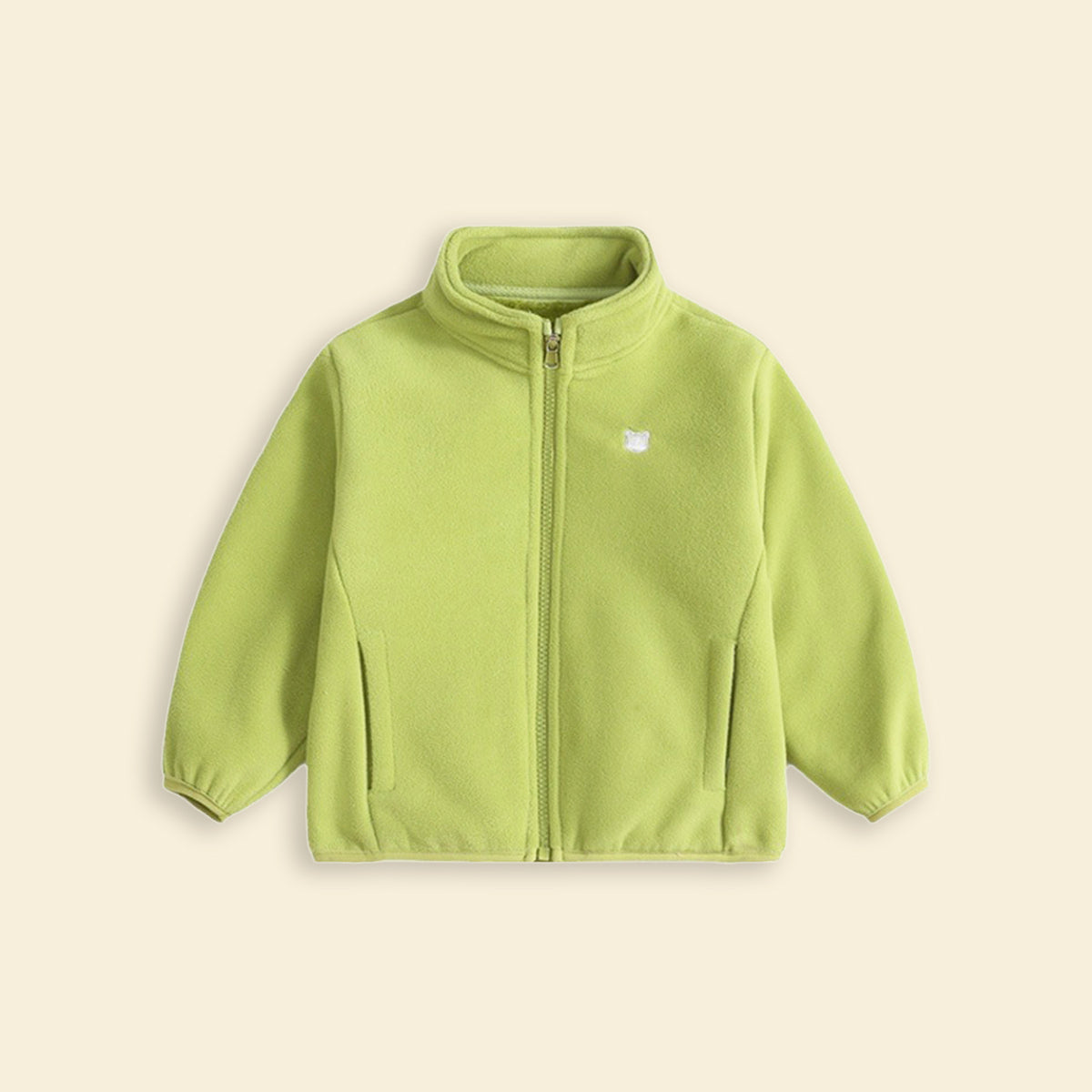 Boys Green Fleece Zipper Jacket Coats & Jackets