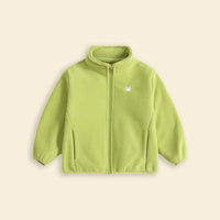 Boys Green Fleece Zipper Jacket Coats & Jackets
