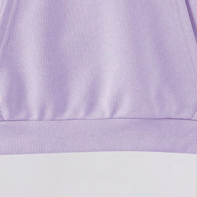 Girls Lilac Smile Printed Hooded Sweatshirt Sweatshirts & Hoodies