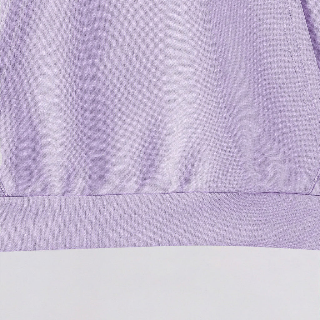 Girls Lilac Smile Printed Hooded Sweatshirt Sweatshirts & Hoodies