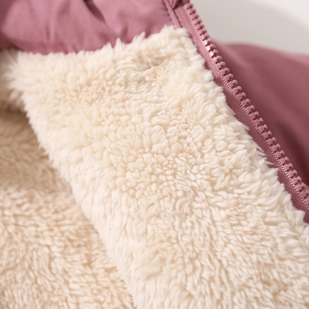 Girls Mauve Fleece-Lined Hooded Puffer Jacket Coats & Jackets