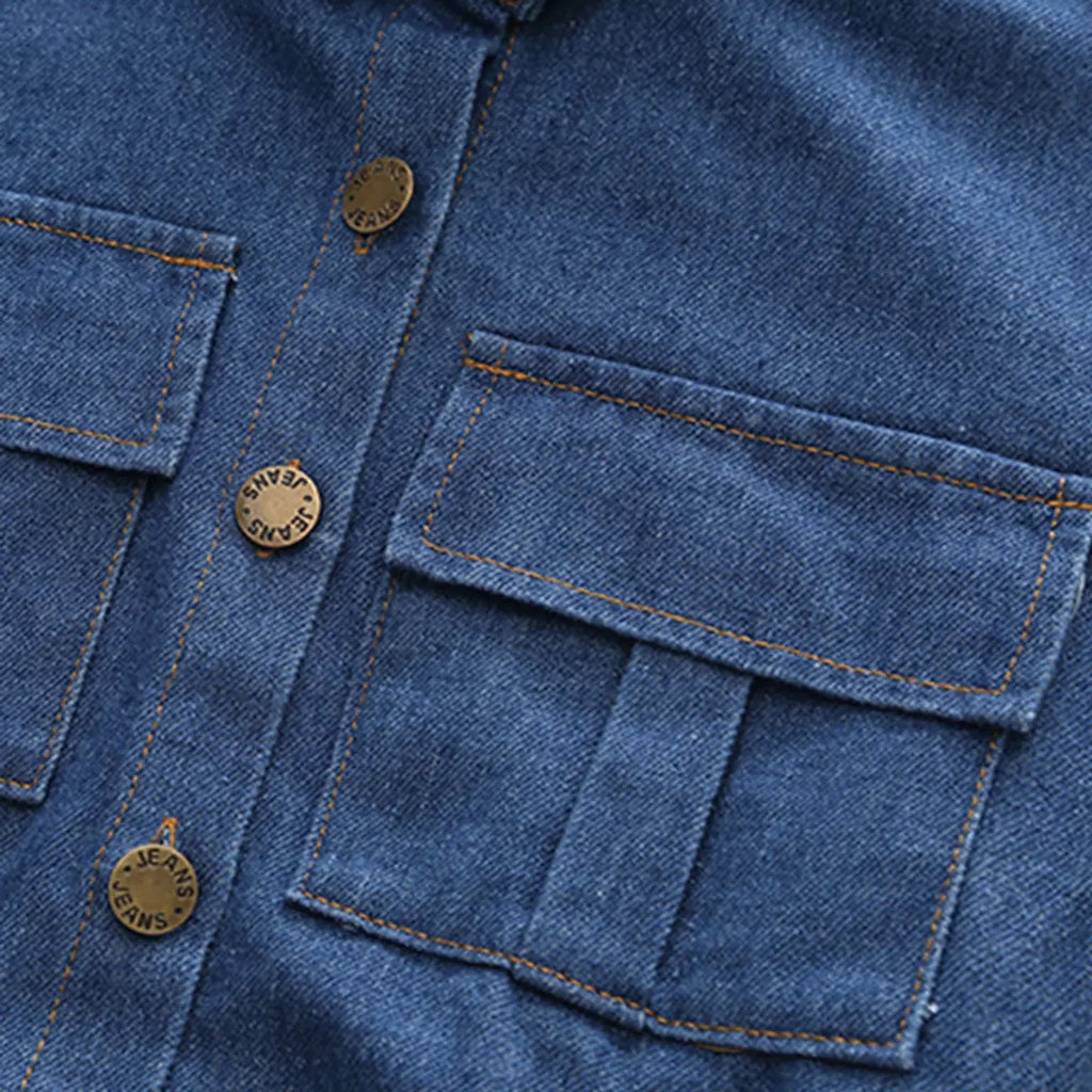 Boys Blue Long Sleeve Denim Jacket With Jogger Co-ord Sets Sets