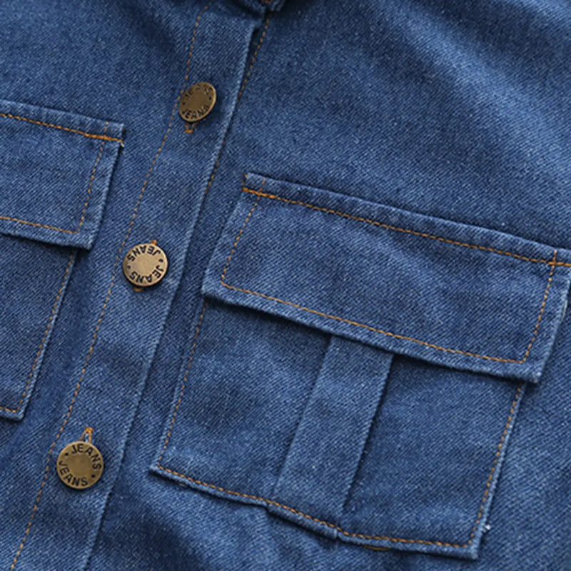 Boys Blue Long Sleeve Denim Jacket With Jogger Co-ord Sets Sets