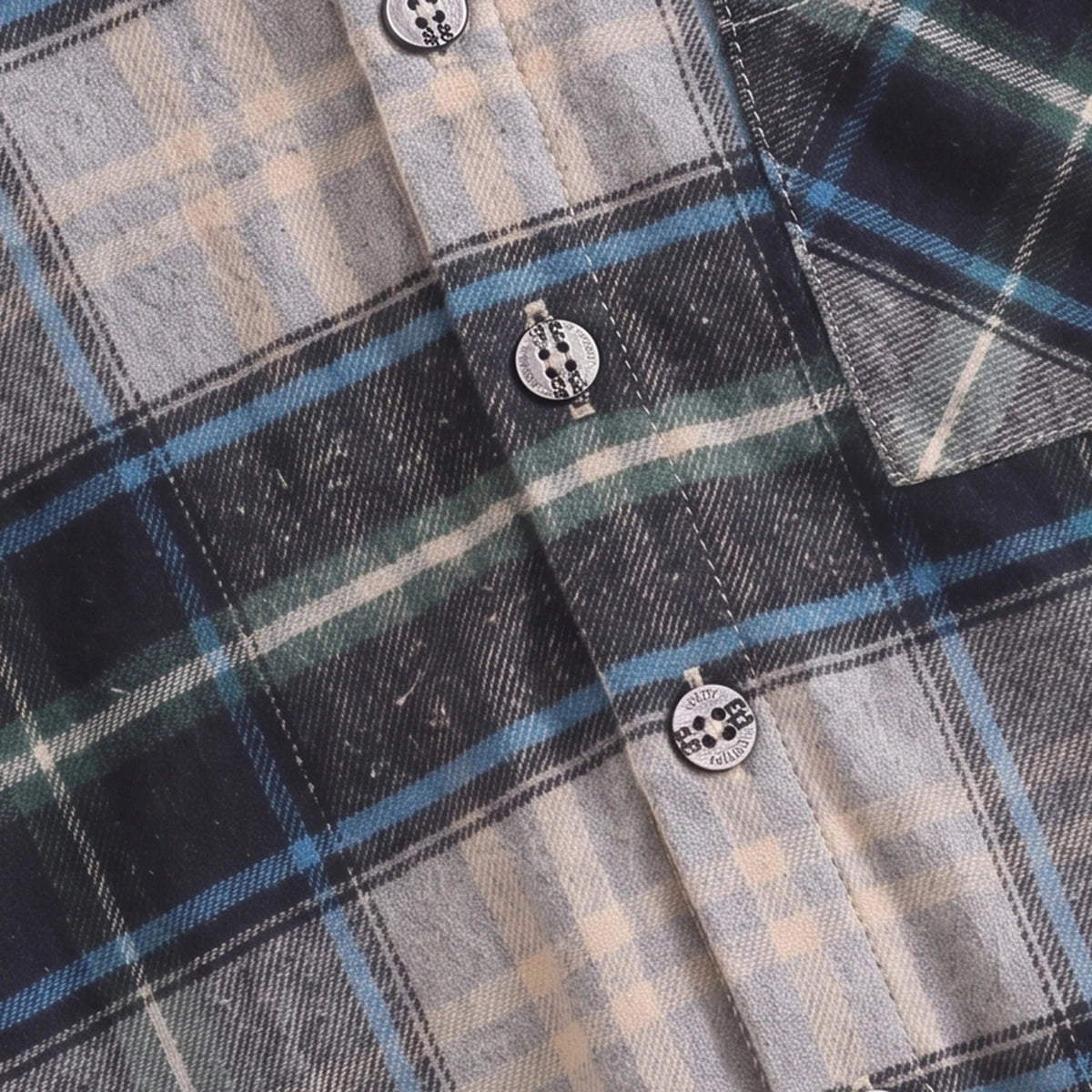 Boys Navy Blue Checked Long Sleeve Hooded Shirt Shirts